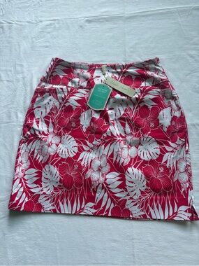 Charlie Paige White & Hot Pink Floral A-Line Skirt